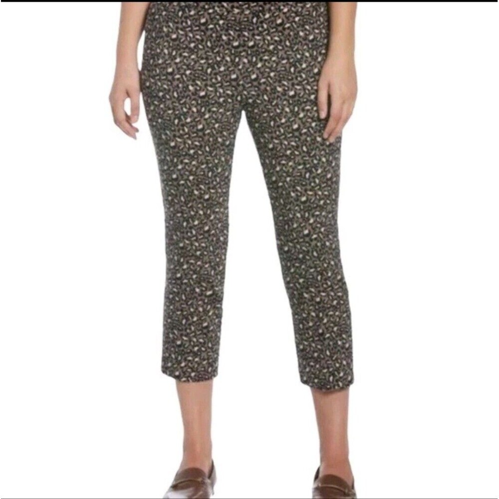 Rafaella Capri Pants Womens 16 Animal Print Pull On Mid Rise Casual Stretch